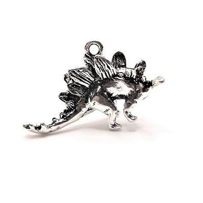 #ad 4 20 or 50 pcs Silver 3D Stegosaurus Dinosaur Charms US Seller AS1110 $9.95