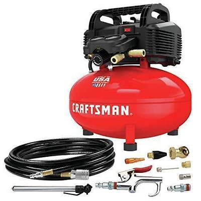 CRAFTSMAN Air Compressor 6 Gallon PancakeOil Free with 13 Piece Accessory Kit $208.21