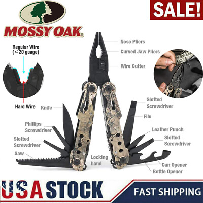 #ad #ad MOSSY OAK 13 in 1 Multi tool Multi Function Pliers Folding Pocket Tool w Sheath $20.79
