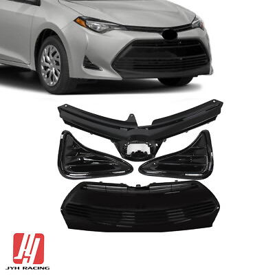 #ad Fit Toyota Corolla LE XLE CE 2017 2019 Front Upper Lower Bumper Grille Fog Cover $92.56