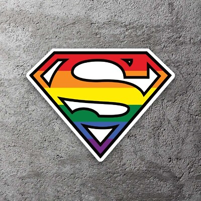 #ad Super Gay Rainbow Vinyl Sticker 4quot; Wide Includes Two Stickers $5.99