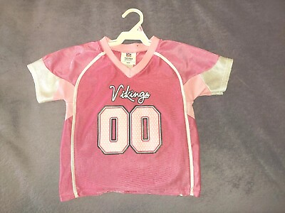 #ad MINNESOTA VIKINGS NFL TEAM APPAREL #00 PINK JERSEY GIRLS TODDLER SIZE 3T PRE OWN $4.99