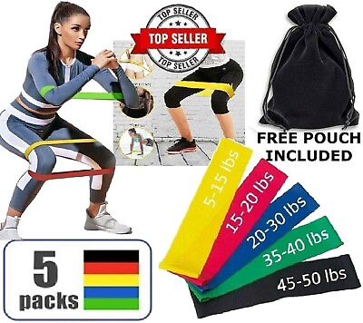 #ad Resistance Bands Loop Set Gym Exercise Yoga Strength Workout Fitness Booty Band $5.89