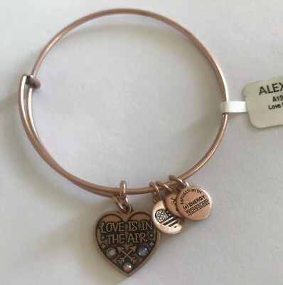 #ad Alex and Ani quot;Love Is In The Airquot; Bracelet Rose Gold Swarovski Crystals Bangle $27.95