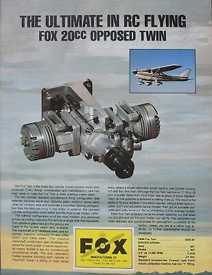 #ad Fox 20CC Opposed Twin RC Engine Ephemera Wall Art Decor $17.99