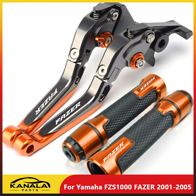 #ad For Yamaha FZS1000 FAZER 01 2005 Adjustable Brake Clutch Lever Handle Grips Sets $56.99