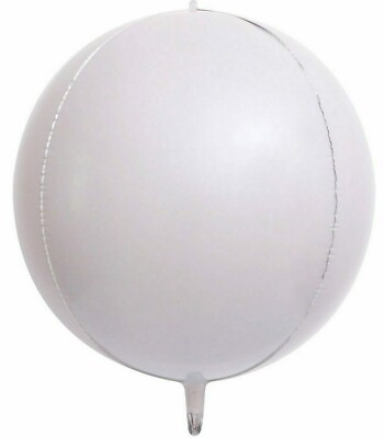 #ad White Orbz Balloon 18quot; Sphere Satin White Orb Foil Globe Balloon GBP 2.99
