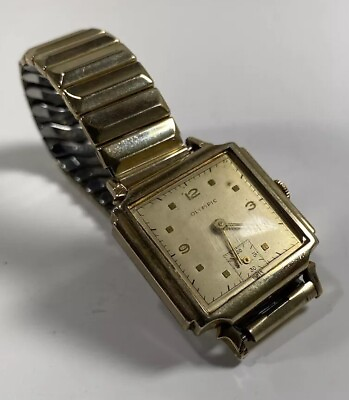 #ad Rare 1940’s Olympic Swiss Art Deco Watch 10k RGP Bezel $259.99