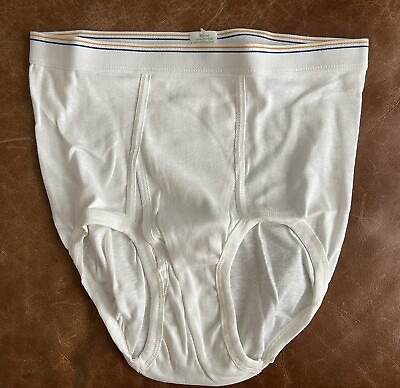 #ad #ad Vintage Sears Mens Underwear Briefs Medium 34 36 Blue amp; Gold Band Tighty Whities $32.00