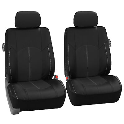 #ad Faux Leather Premium Front Car Seat Covers For Car Truck SUV 2 Pc Set Black $39.99