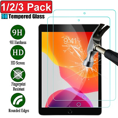 #ad Tempered Glass Screen Protector For iPad 10.2 9.7 7th 5th 6th Air Pro Mini 2 3 4 $6.49