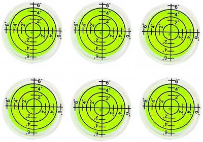 #ad 6Pcs Circular Bubble Level Bullseye Degree Marked Surface Round Spirit Levels Me $9.25