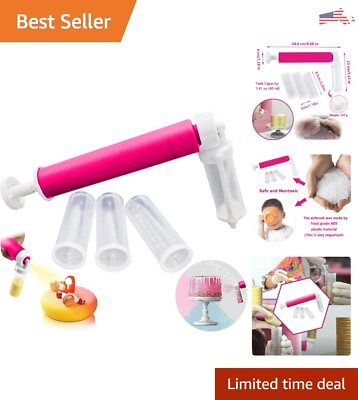 User Friendly Manual Airbrush for Cakes Glitter Decorating Tools Pink $16.97