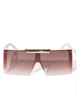 #ad New Fashion Nova Clear Pink Oversized Square Sunglasses $12.00