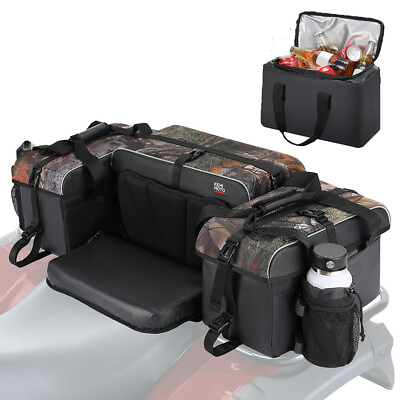 #ad Upgraded ATV Rear Seat Rack Storage Bag w Cushion Cooler for Polaris Sportsman $148.49