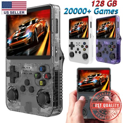 #ad R36S Handheld Video Game Console Linux System 3.5 Inch IPS Screen 128GB w case $81.99