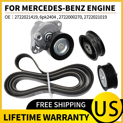 #ad For Mercedes Benz Engine Drive Belt Tensioner amp; Idler Pulley Serpentine Belt kit $41.92