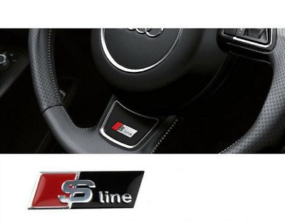 #ad ALUMINUM Audi S Line Steering Wheel Sticker Emblem Decal Fits All Audi Models $5.94