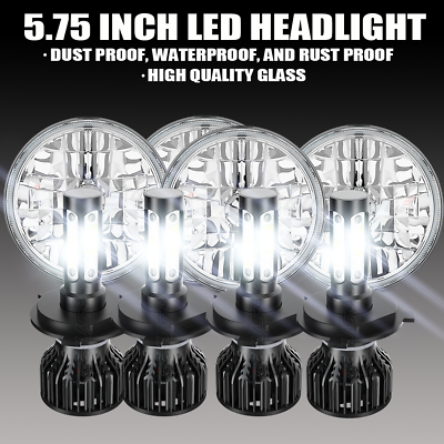 #ad 4x 5.75quot; 5 3 4 LED Headlights Hi Lo White for Chevy Truck C10 C20 Bel Air Pickup $135.99