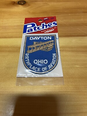 #ad Vintage Dayton Ohio Birthplace Of Aviation Patch New Sealed $4.99