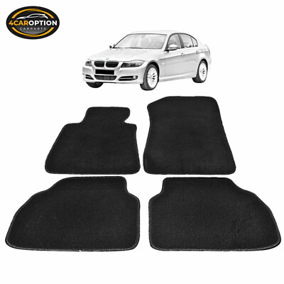 #ad 06 11 E90 3 Series Floor Mats Carpet Front Rear Nylon Black 4PC FOR: BMW $45.98