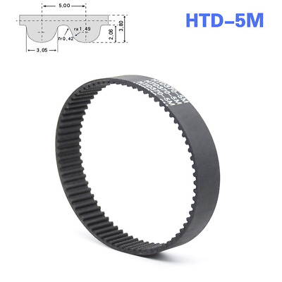 #ad HTD5M 170 515 Close Loop Timing Synchronous Belt Width10 15 20 25 30mm Pitch 5mm $3.89