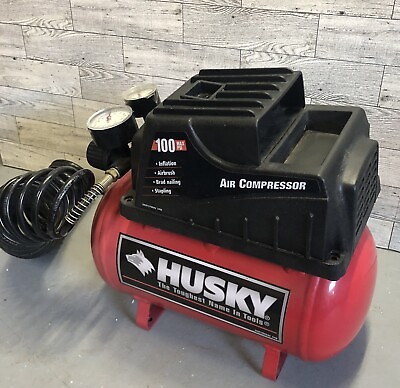 #ad Husky Electric Air Compressor Two Gallon 100 PSI Oil Free Portable. Tested. $104.99