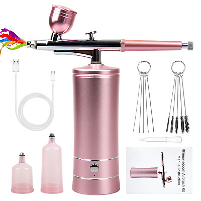 Portable Airbrush Kit Cordless Compressor Kit Paint Spray Gun Makeup Nail Tattoo $33.23