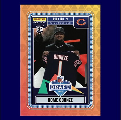 #ad 2024 Panini Instant Rome Odunze ROOKIE CARD DRAFT NIGHT SP Chicago Bears #4 RC $14.99