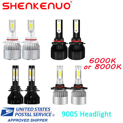 #ad 6000K 8000K C6 C9 K9 S2 9005 HB3 Front LED Headlight 2x Bulbs High Low Beam Kits $17.70