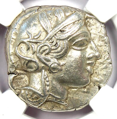 #ad Ancient Athens Greece Athena Owl AR Tetradrachm Coin 440 BC NGC Choice XF $888.25