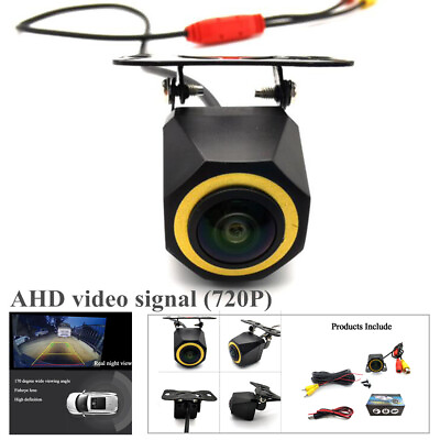 #ad 12V Car Rear View Backup Camera Reverse AHD 720P Cam 170° Wide Angle Parts $21.59