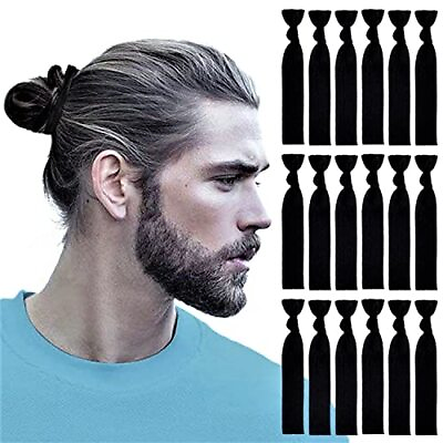 #ad 100pcs Elastic Hair Ties For Men Fabric Hair Ties Knotted Hair Bands For Mens... $18.37