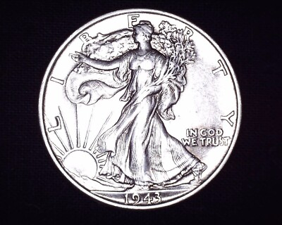 #ad 1943 P Silver Walking Liberty Half Dollar Nice Coin #WL883 $39.00