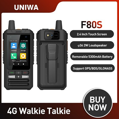 #ad UNIWA F80S Real PTT POC Walkie Talkie Smartphone 2.4 Inch Android 10 5300mAh SOS $159.99