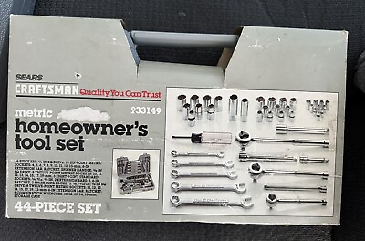 #ad Sears Craftsman 33149 NOS Mechanics Homeowner Tool Set Sockets Ratchets VINTAGE $129.00