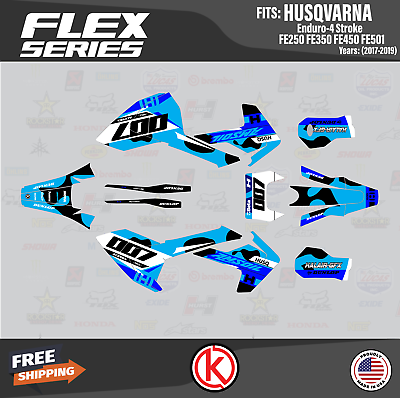 #ad Graphics Kit for Husqvarna FE250 FE350 FE450 FE501 2017 2019 Flex Blue $164.99
