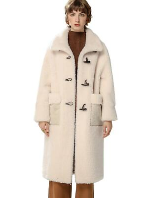 #ad Women Winter Mixed Lamb Fur Long Coat Korean Furry Jacket Trench Warm Outwear $188.11