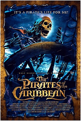 #ad 2003 Pirates of the Caribbean Teaser Movie Poster Alternate $14.99