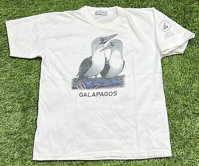 #ad Vintage Galapagos Island Charles Darwin Ecuador Birds Nature T Shirt Men#x27;s S $21.35