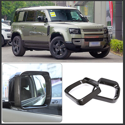 #ad ABS Carbon Outer Mirror Rain Eyebrow Frame Cover For Land Rover Defender 90 110 AU $79.99