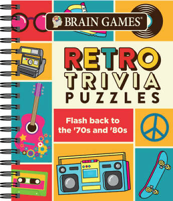 #ad Brain Games Retro Trivia Puzzles Brain Games Trivia Spiral bound GOOD $3.97