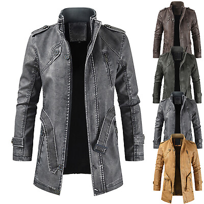 #ad New Men#x27;s Genuine Lambskin Leather Jacket Black Slim fit Biker Motorcycle jacket $109.99