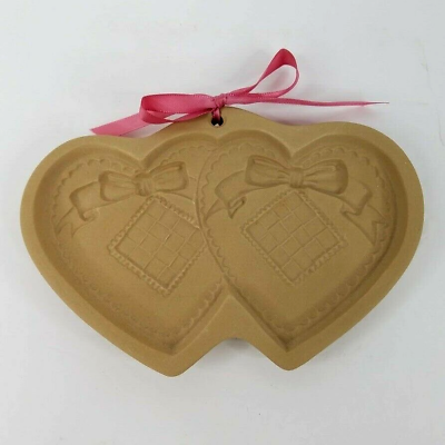#ad New Brown Bag Cookie Art Mold Valentine Double Heart 2 Hearts Bows Vintage 1988 $9.99