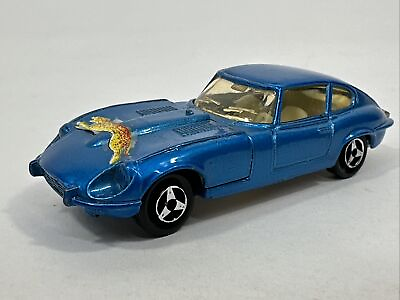 #ad Majorette Jaguar Type E V12 N 207 1 60 Made France 1973 Blue Car Race 1972 VTG $12.47