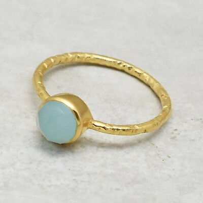 #ad Handmadejewelry925 Aqua chalcedony ring $22.13