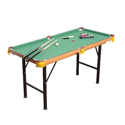 #ad HomCom 55 In Realistic Fleece Compact Lightweight Foldable Pool Billiards Table $125.49