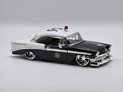 #ad 1956 Chevy Bel Air Highway Patrol Police Car 1:24 Diecast Jada Toys Heat 96390 $29.99