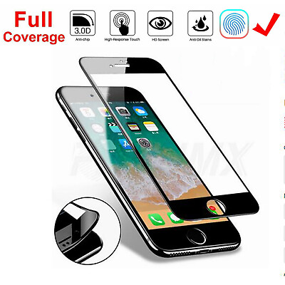 #ad For iPhone SE 2020 7 8 Full Coverage Tempered Glass Screen Protector Cover $6.98