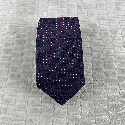#ad JoS A Bank Traveler Blue Red Geometric Mini Box 100% Silk Tie W3.25quot; NWT $24.99